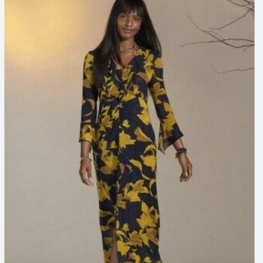 Cabi midnight dress floral size small